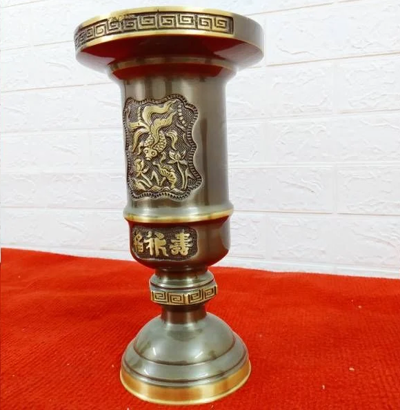 Ống cắm hương bằng đồng của đồ thờ Canh Nậu